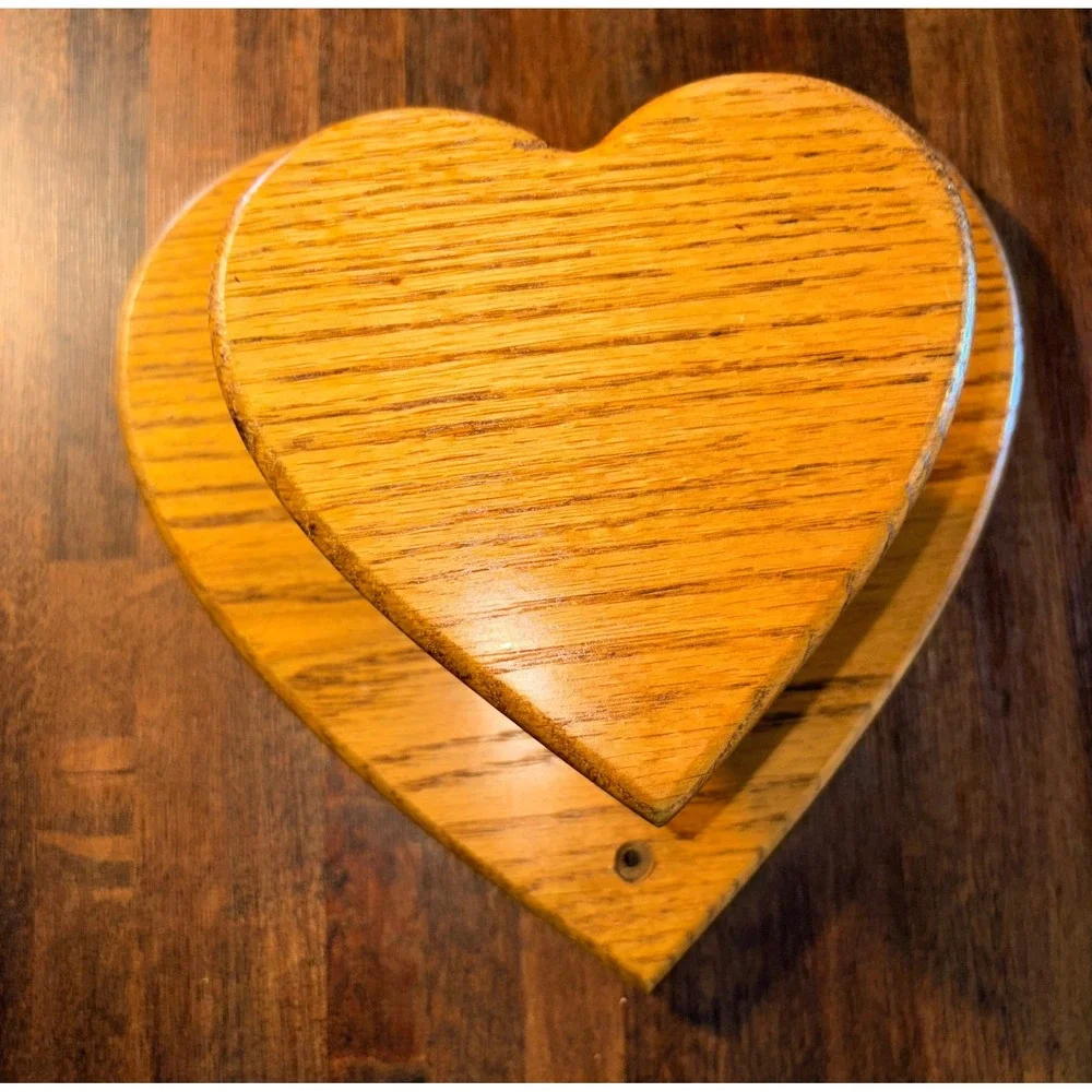 Vintage Handmade Heart Shaped Wall Shelf Quilt Holder Rustic Wood